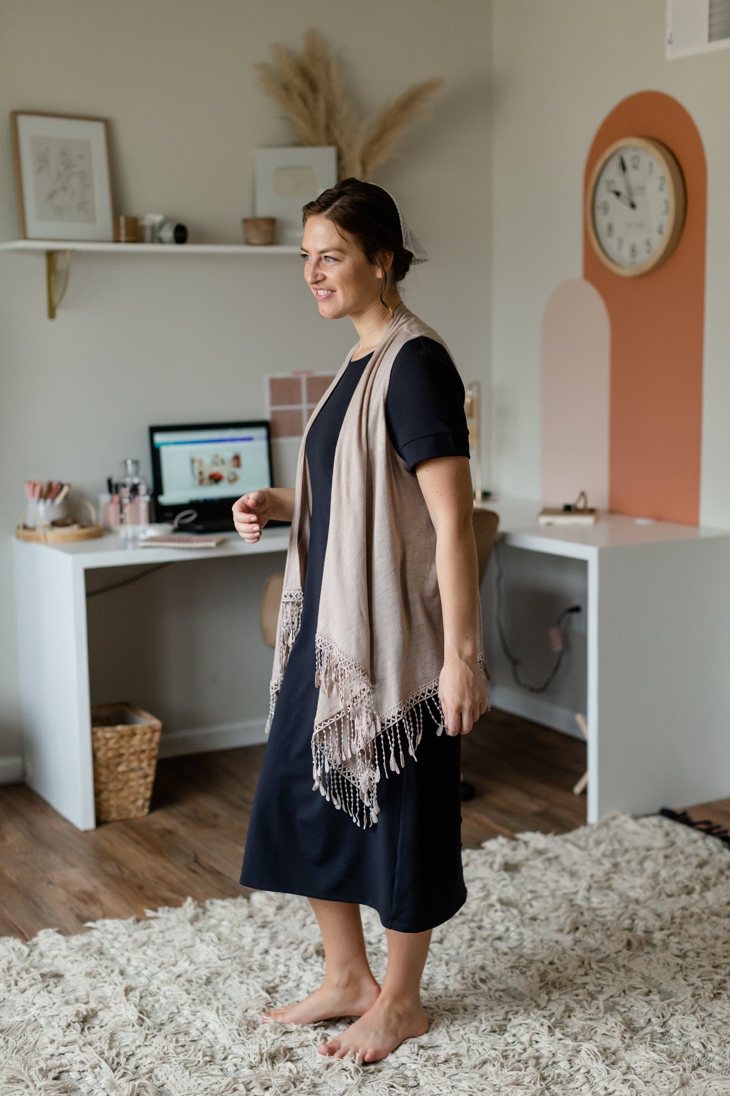 Winslet Taupe Sleeveless Cardigan Shirt Dongguan Haohoo Clothing