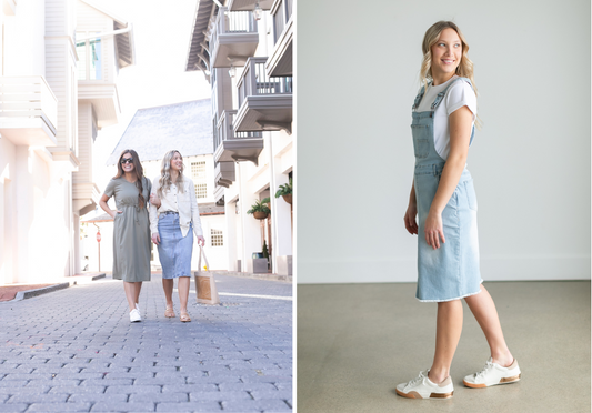 How to Wear Tennis Shoes with a Dress + Skirt