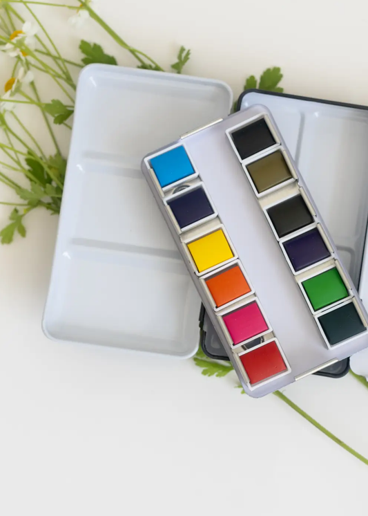 12 Color Mini-Travel Watercolor Paint Palette Gifts