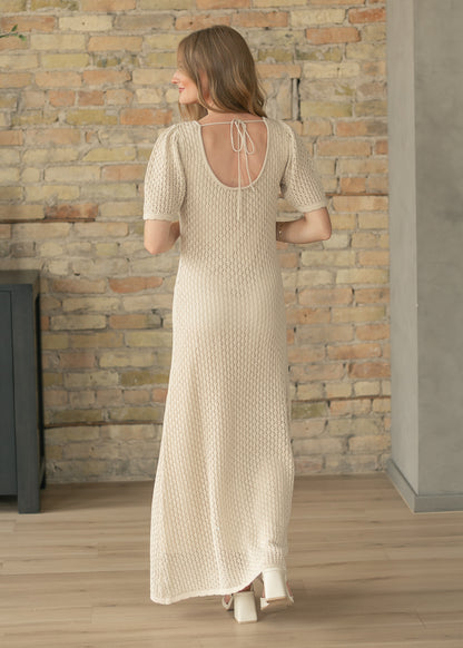 3D Floral Applique Knit Maxi Dress FF Dresses