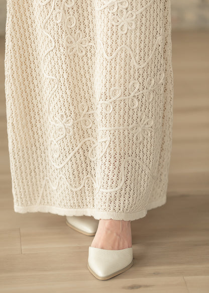 3D Floral Applique Knit Maxi Dress FF Dresses