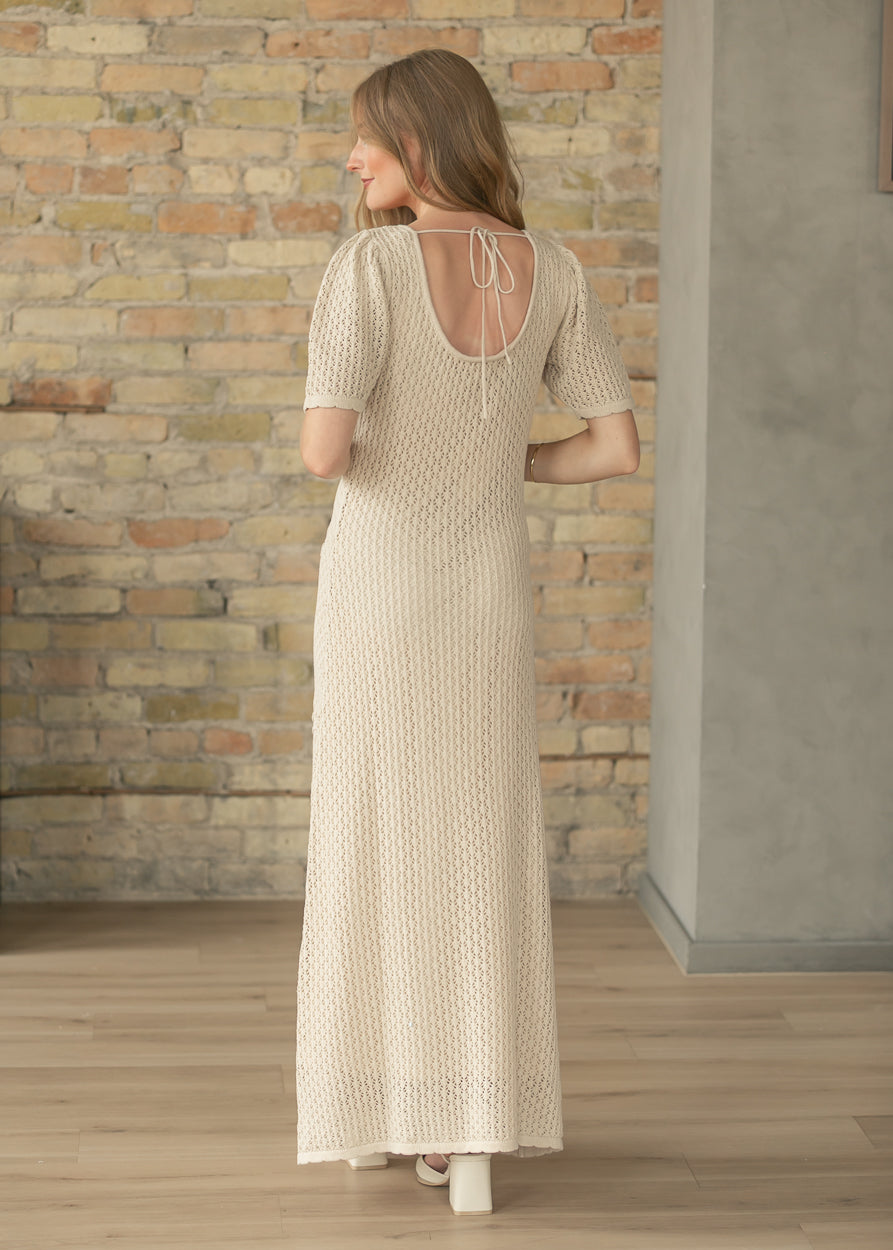 3D Floral Applique Knit Maxi Dress FF Dresses