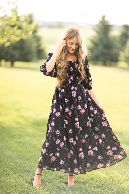 Kayleen Pink Floral Maxi Dress
