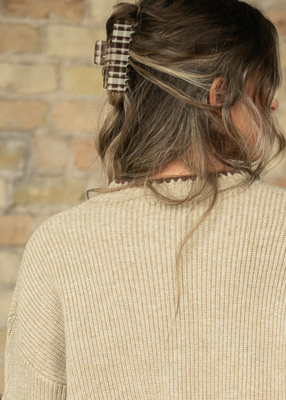 Brown Plaid Claw Clip