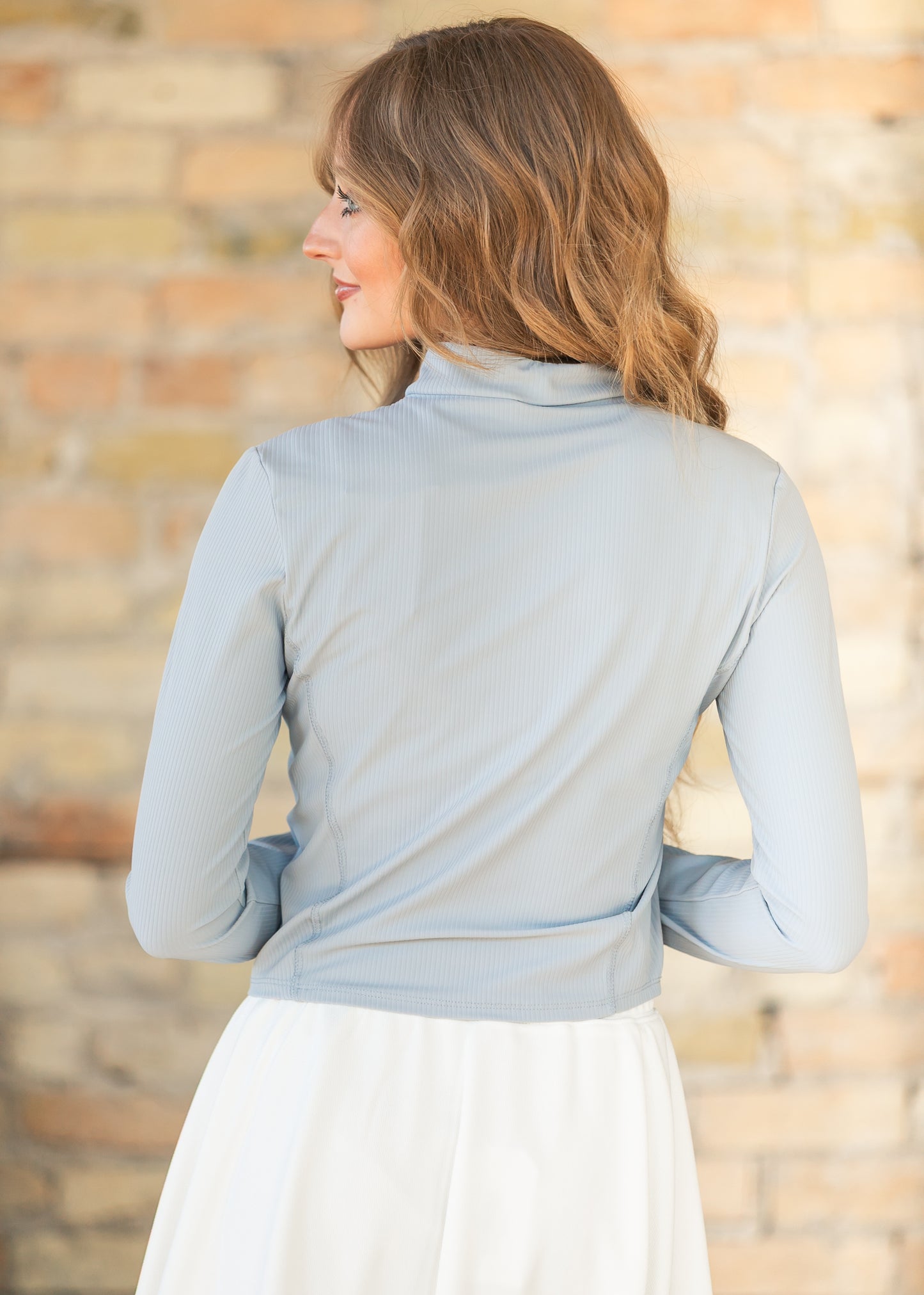 Blue Long Sleeve Workout Jacket FF Layering Essentials