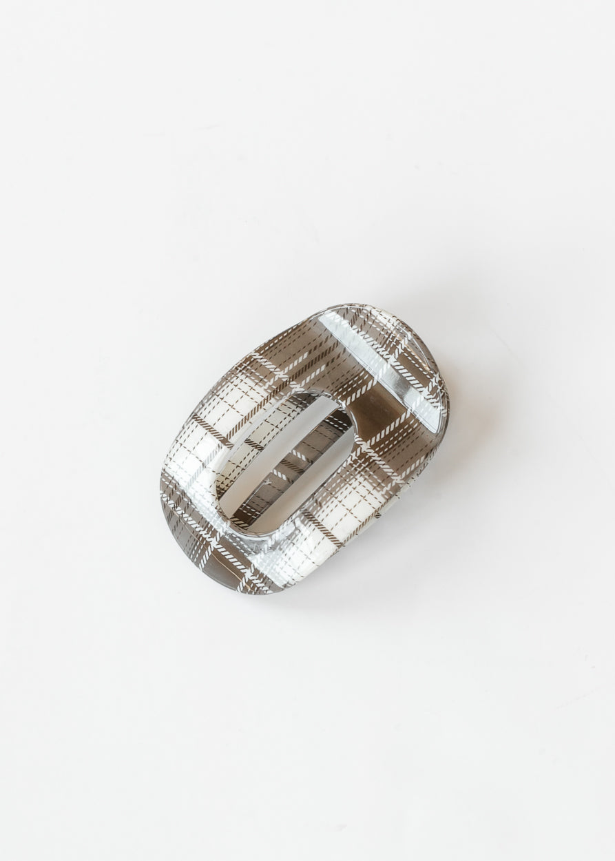 Gray Plaid Flat lay Claw Clip