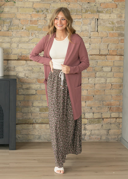 Cally Mauve Open Front Cardigan