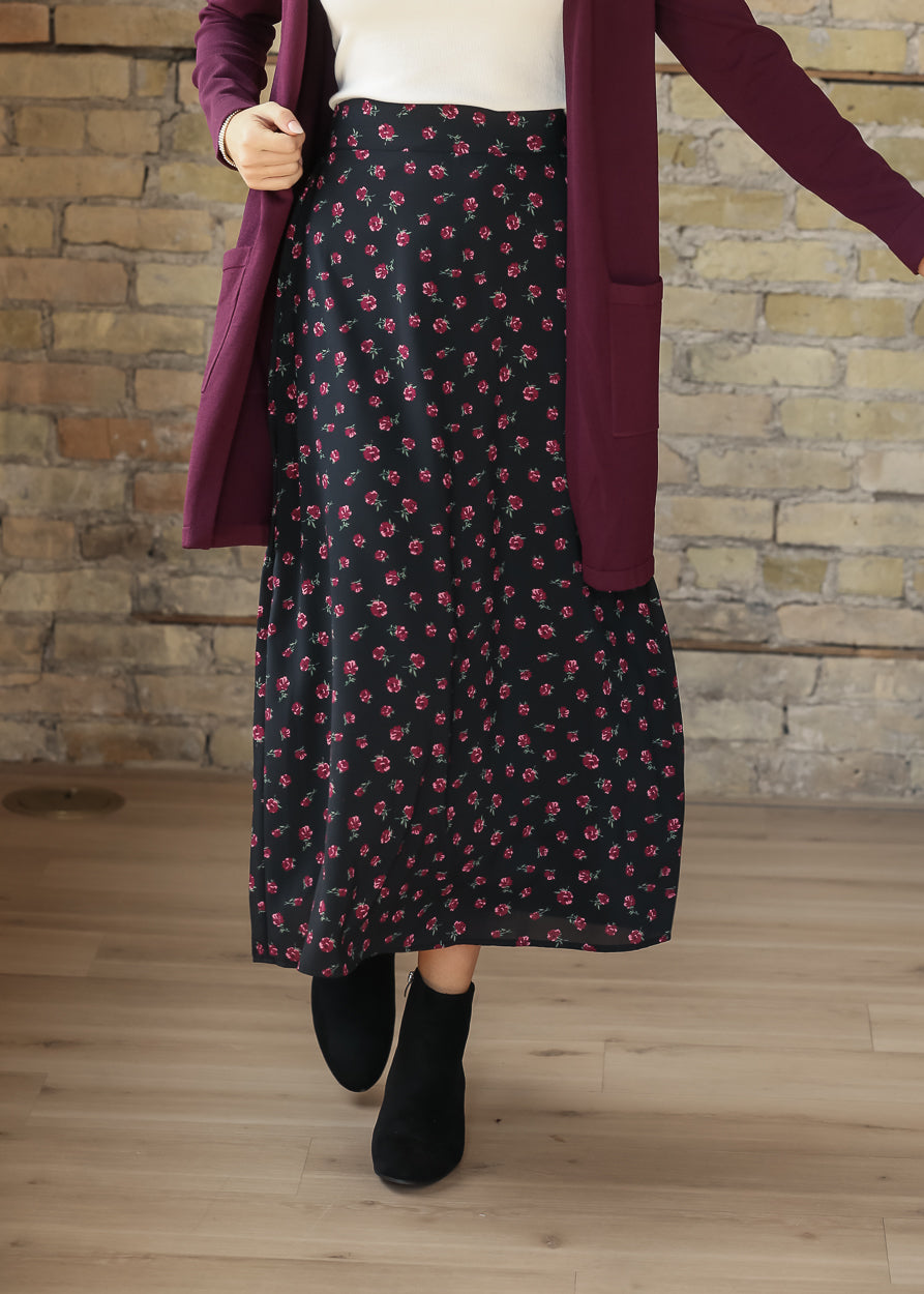 Braylyn Pink Floral Maxi Skirt