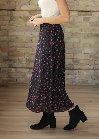 Braylyn Pink Floral Maxi Skirt