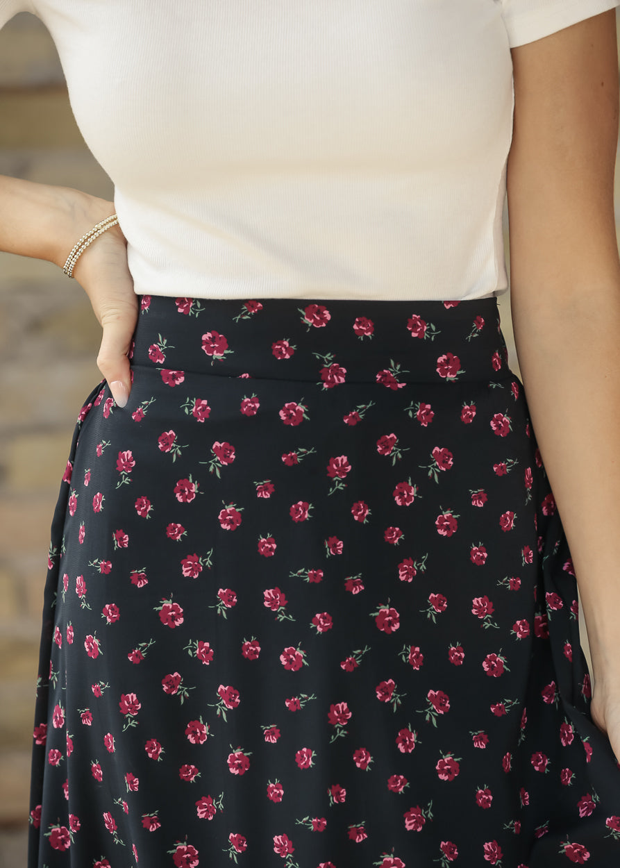 Braylyn Pink Floral Maxi Skirt