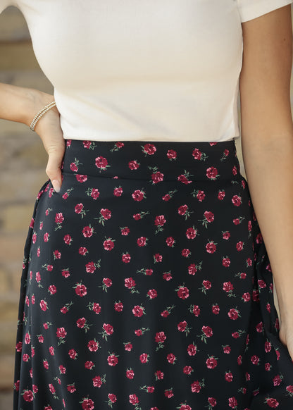 Braylyn Pink Floral Maxi Skirt