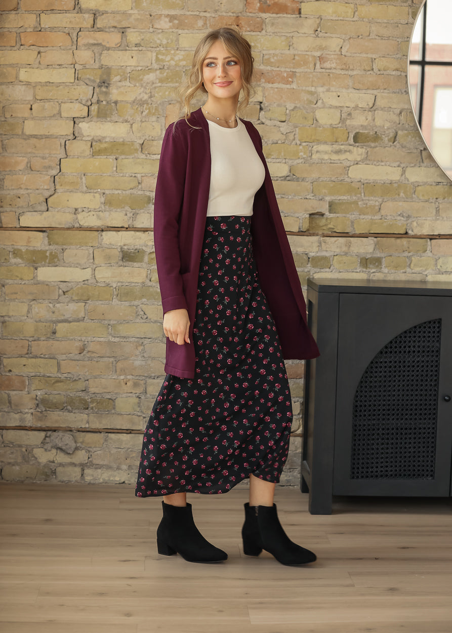 Braylyn Pink Floral Maxi Skirt