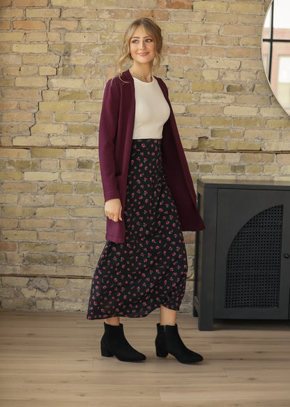 Braylyn Pink Floral Maxi Skirt