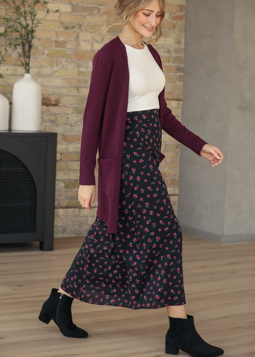 Braylyn Pink Floral Maxi Skirt