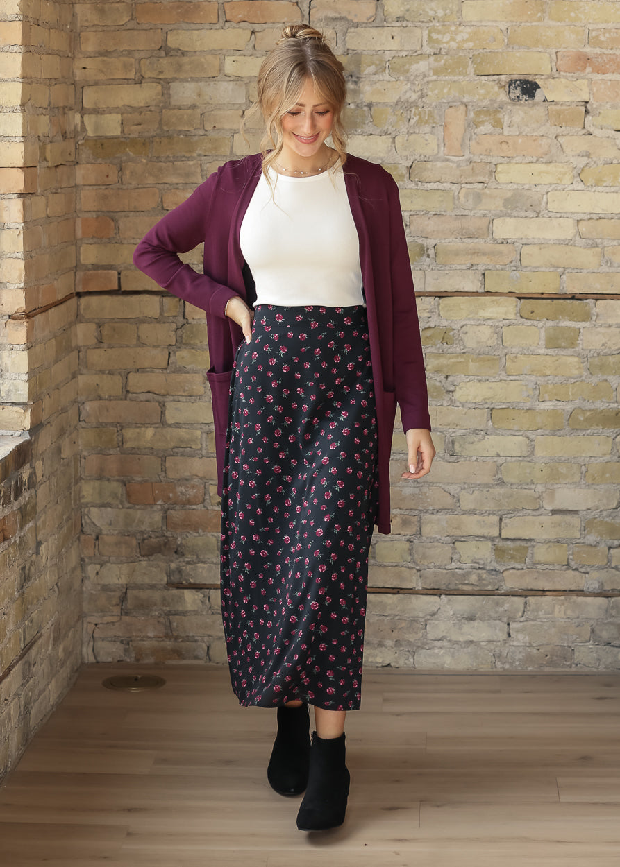 Braylyn Pink Floral Maxi Skirt