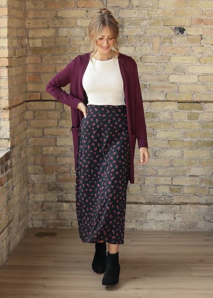 Braylyn Pink Floral Maxi Skirt