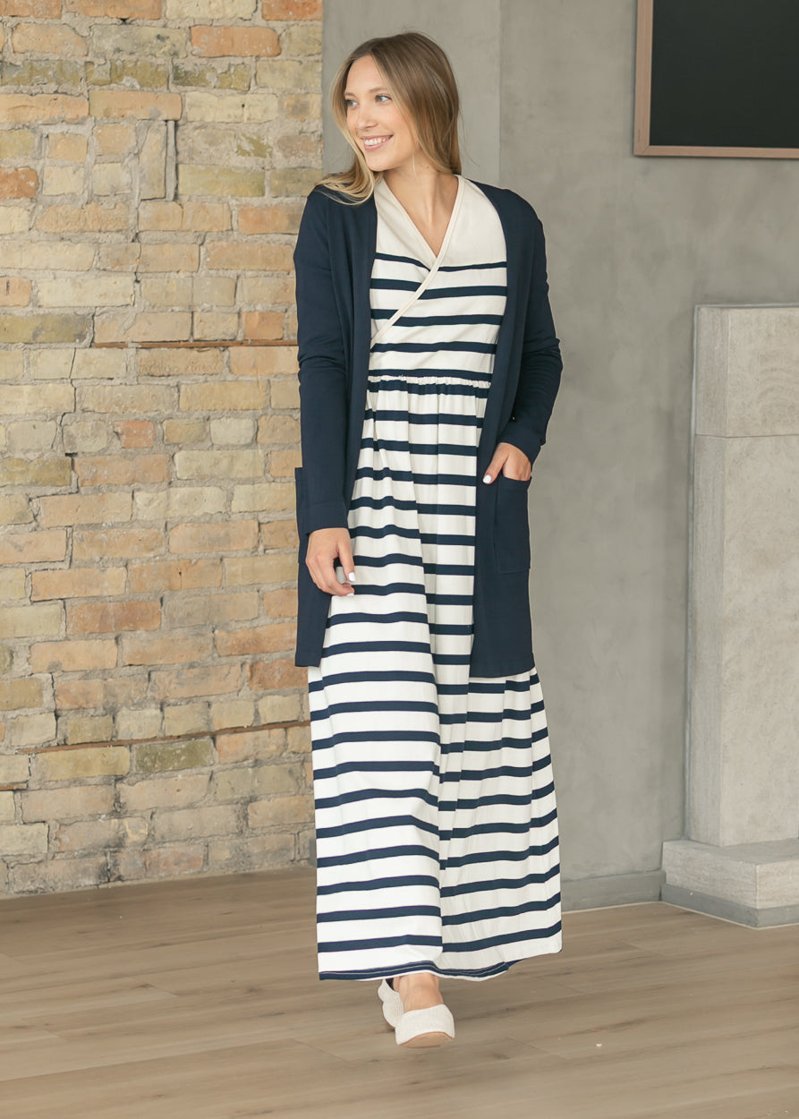 Cally Navy Open Front Cardigan