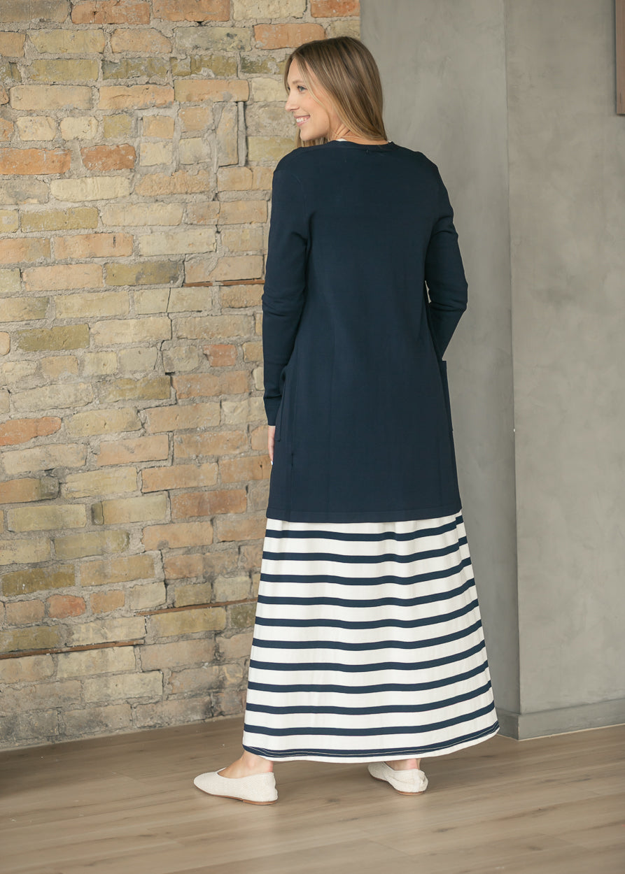 Cally Navy Open Front Cardigan