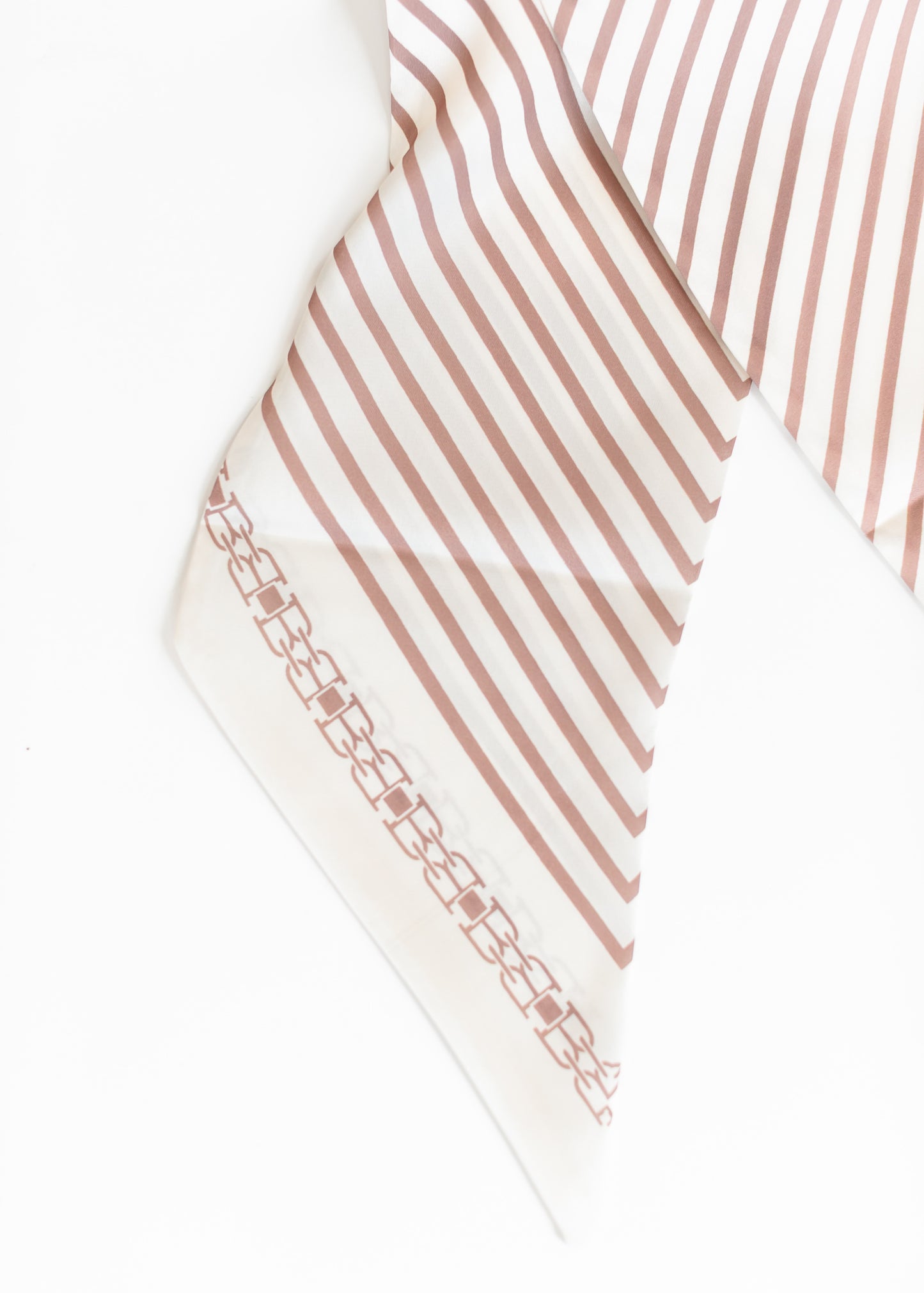 Caramel Striped Silky Skinny Scarf