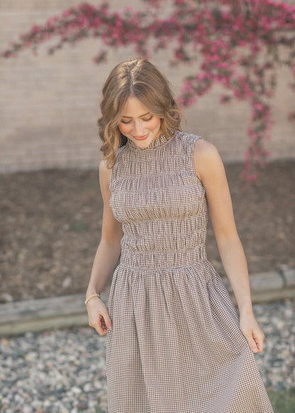 Clover Gingham Sleeveless Maxi Dress
