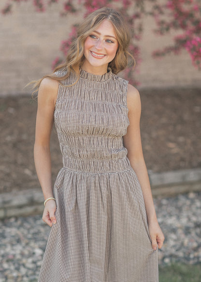Clover Gingham Sleeveless Maxi Dress