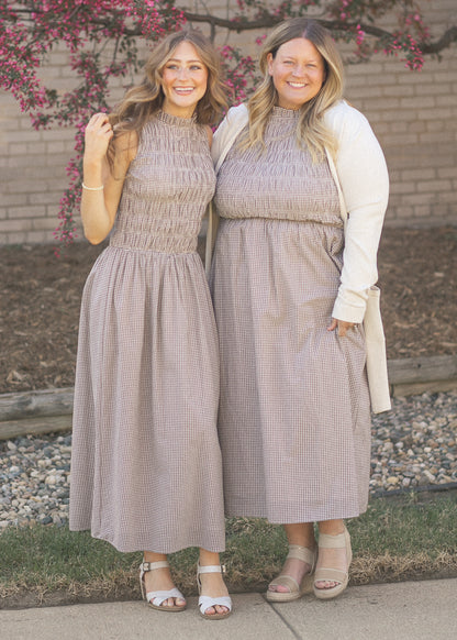 Clover Gingham Sleeveless Maxi Dress