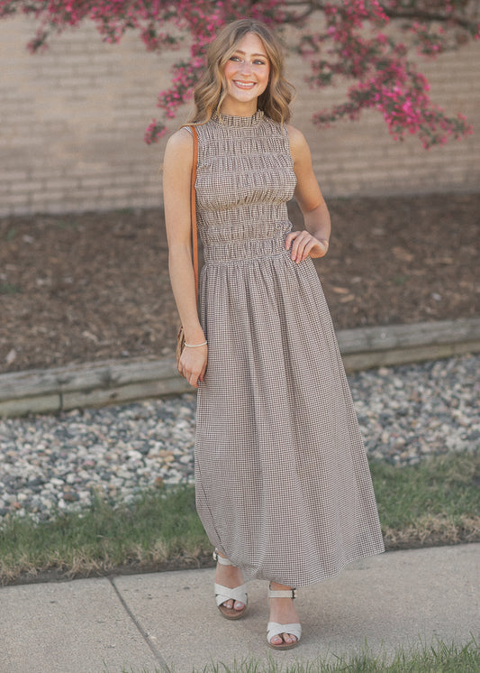 Clover Gingham Sleeveless Maxi Dress