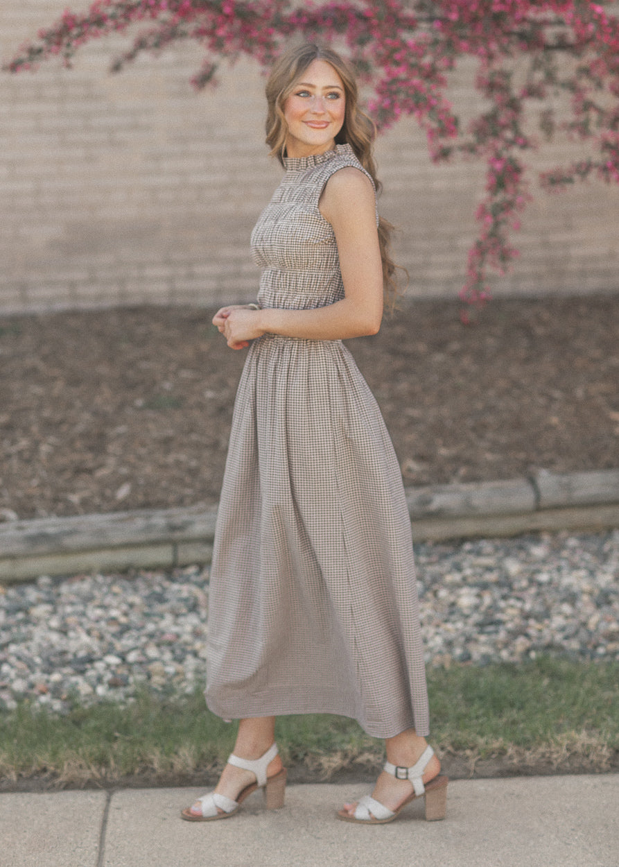 Clover Gingham Sleeveless Maxi Dress
