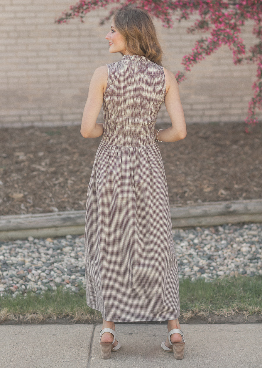 Clover Gingham Sleeveless Maxi Dress