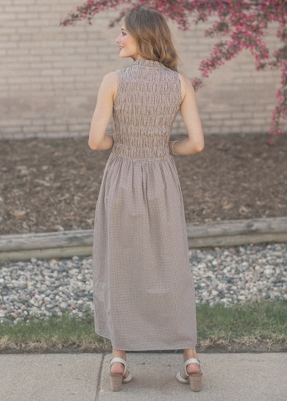 Clover Gingham Sleeveless Maxi Dress