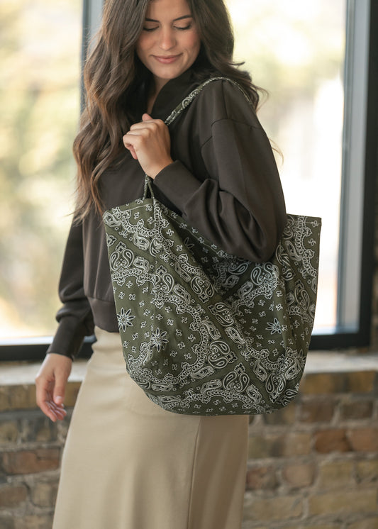 Floral Printed Canvas Tote Bag