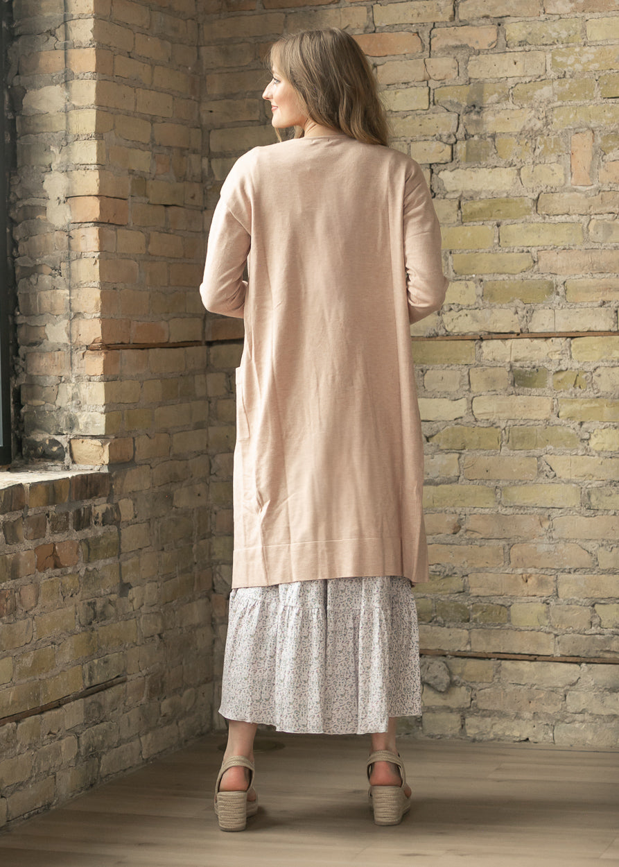 Essential Pink Long + Soft Cardigan