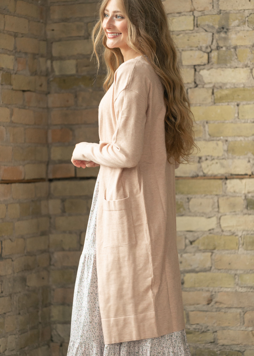 Essential Pink Long + Soft Cardigan