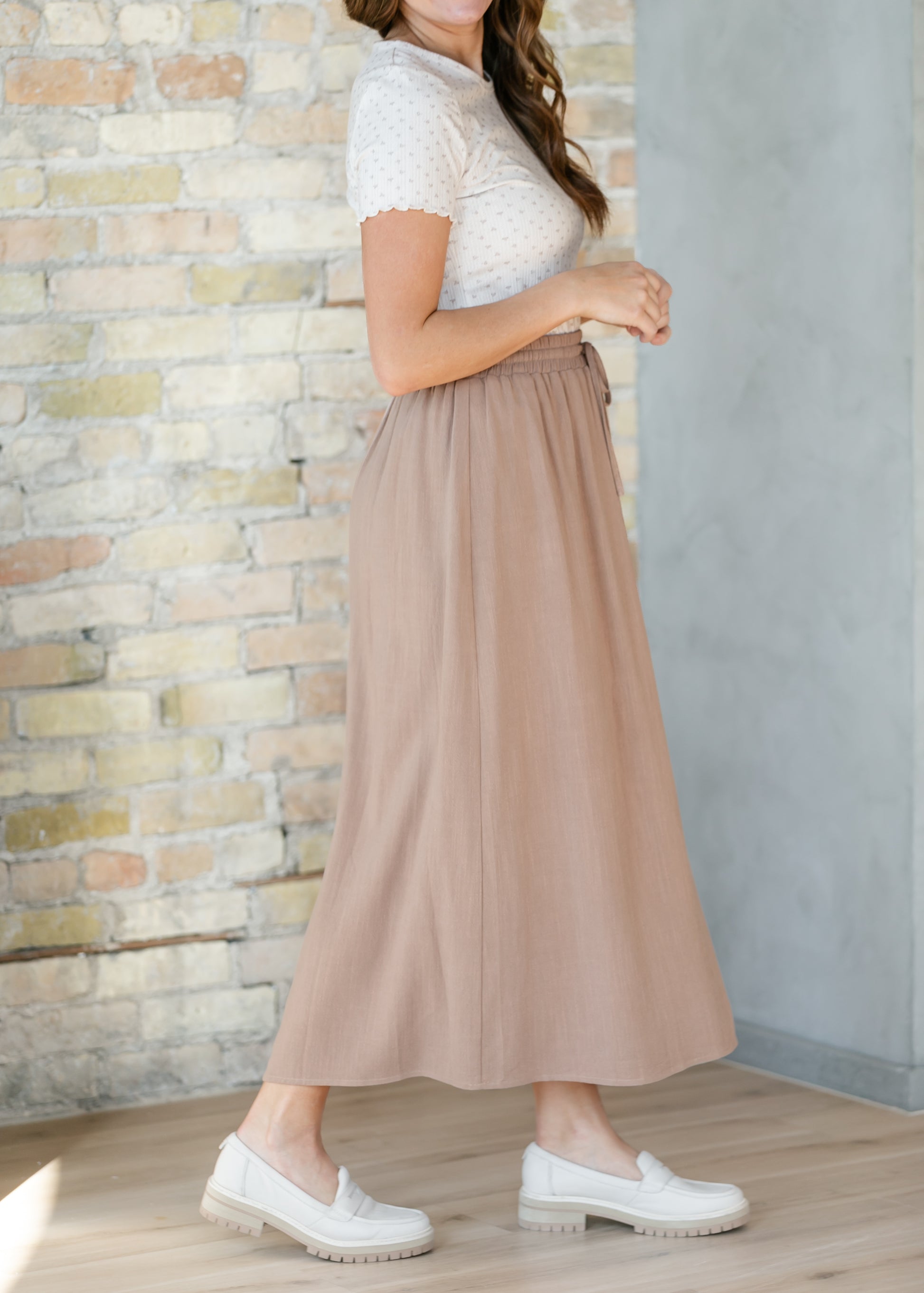 Essential Woven Drawstring Maxi Skirt IC Skirts