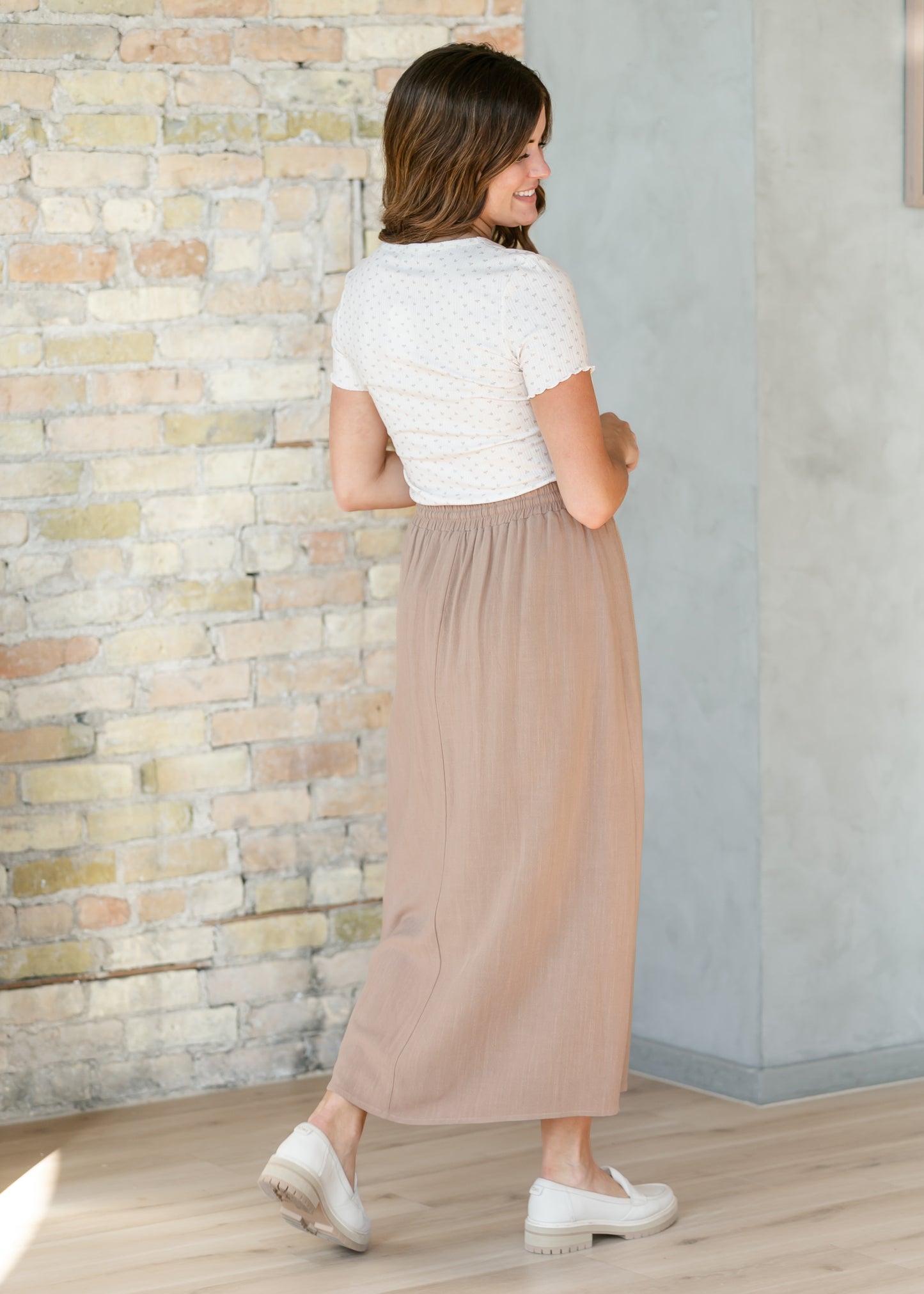 Essential Woven Drawstring Maxi Skirt IC Skirts