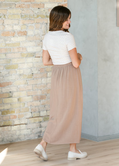 Essential Woven Drawstring Maxi Skirt IC Skirts