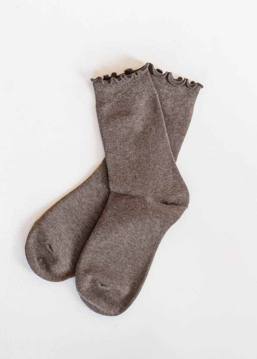 Everday Coffee Neutral Crew Socks
