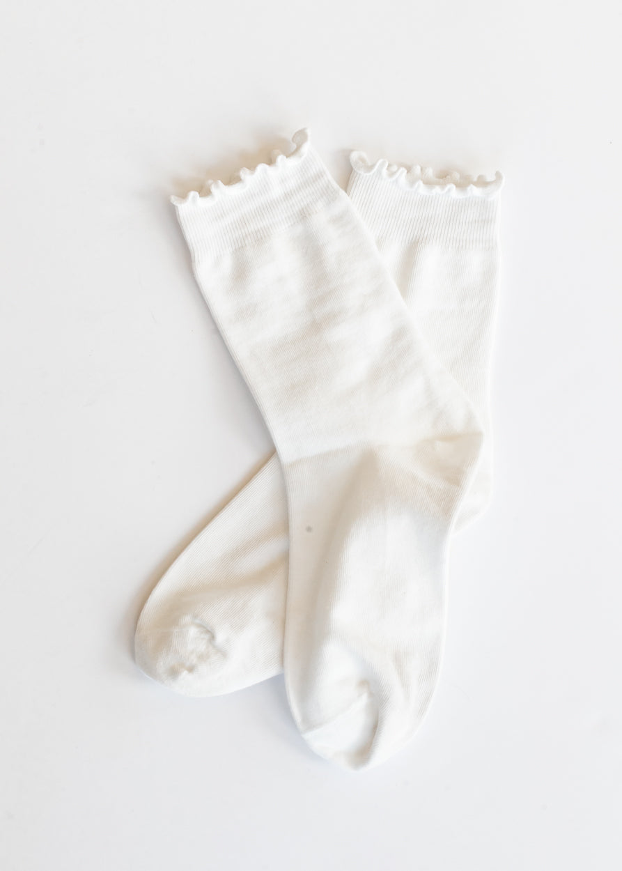 Everyday White Neutral Crew Socks