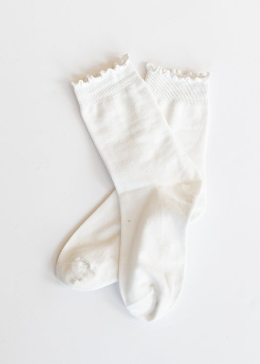 Everyday White Neutral Crew Socks
