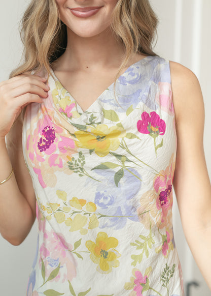 Floral Cowl Neck Maxi Dress