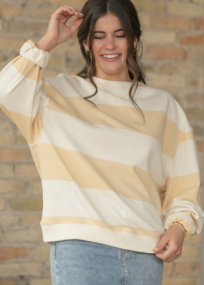 Free People® Classic Apricot Wide Stripe Crew