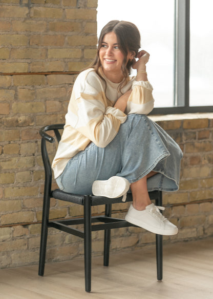 Free People® Classic Apricot Wide Stripe Crew