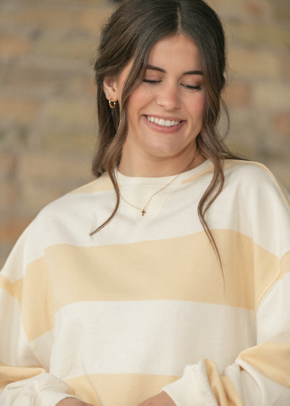 Free People® Classic Apricot Wide Stripe Crew