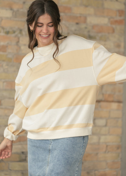 Free People® Classic Apricot Wide Stripe Crew