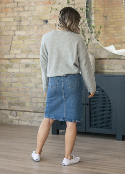 Things Between® Oversized Gray Piper Pullover FF Tops