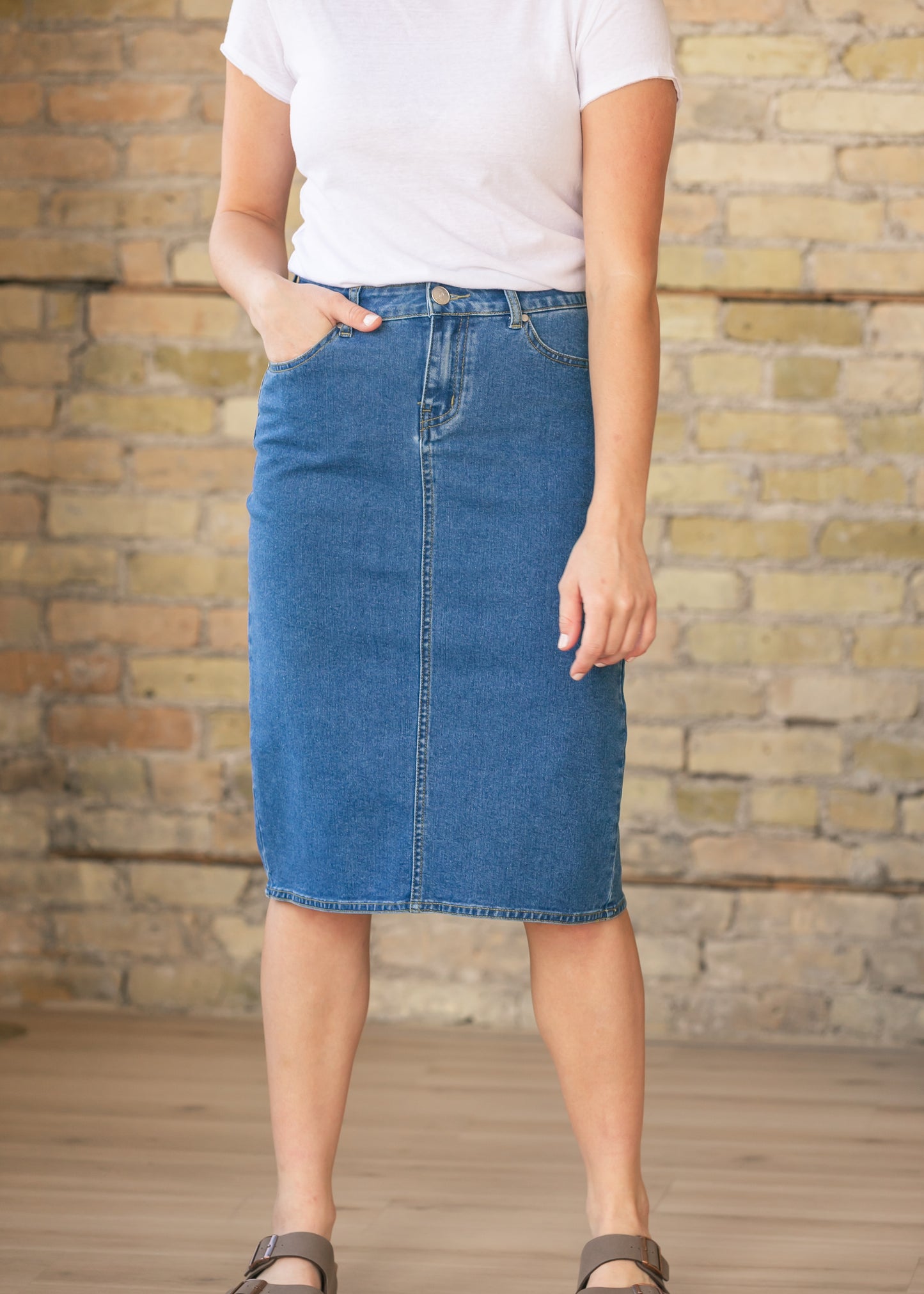 Joy Midi Denim Skirt