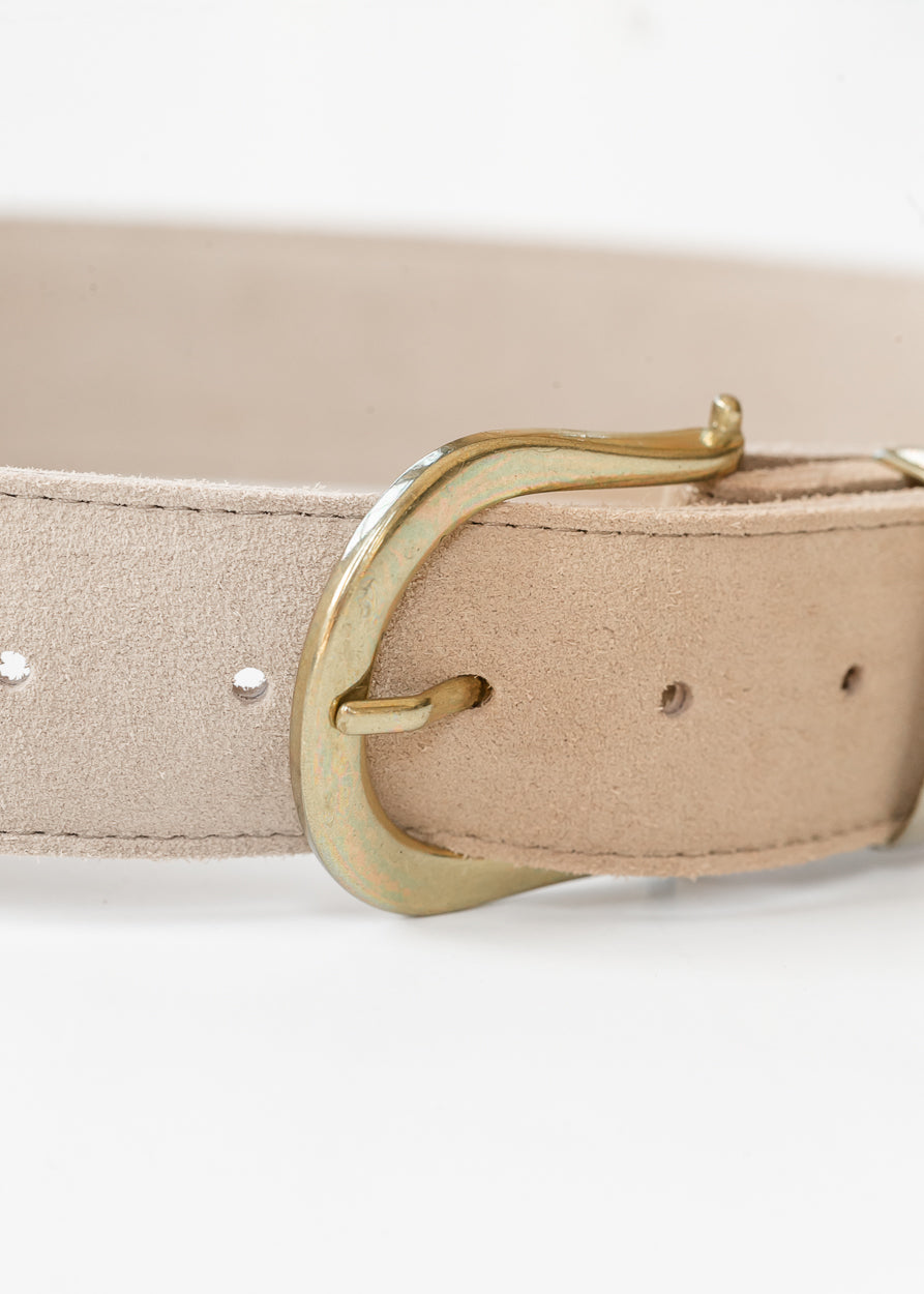 Women's beige suede belt with timeless styling