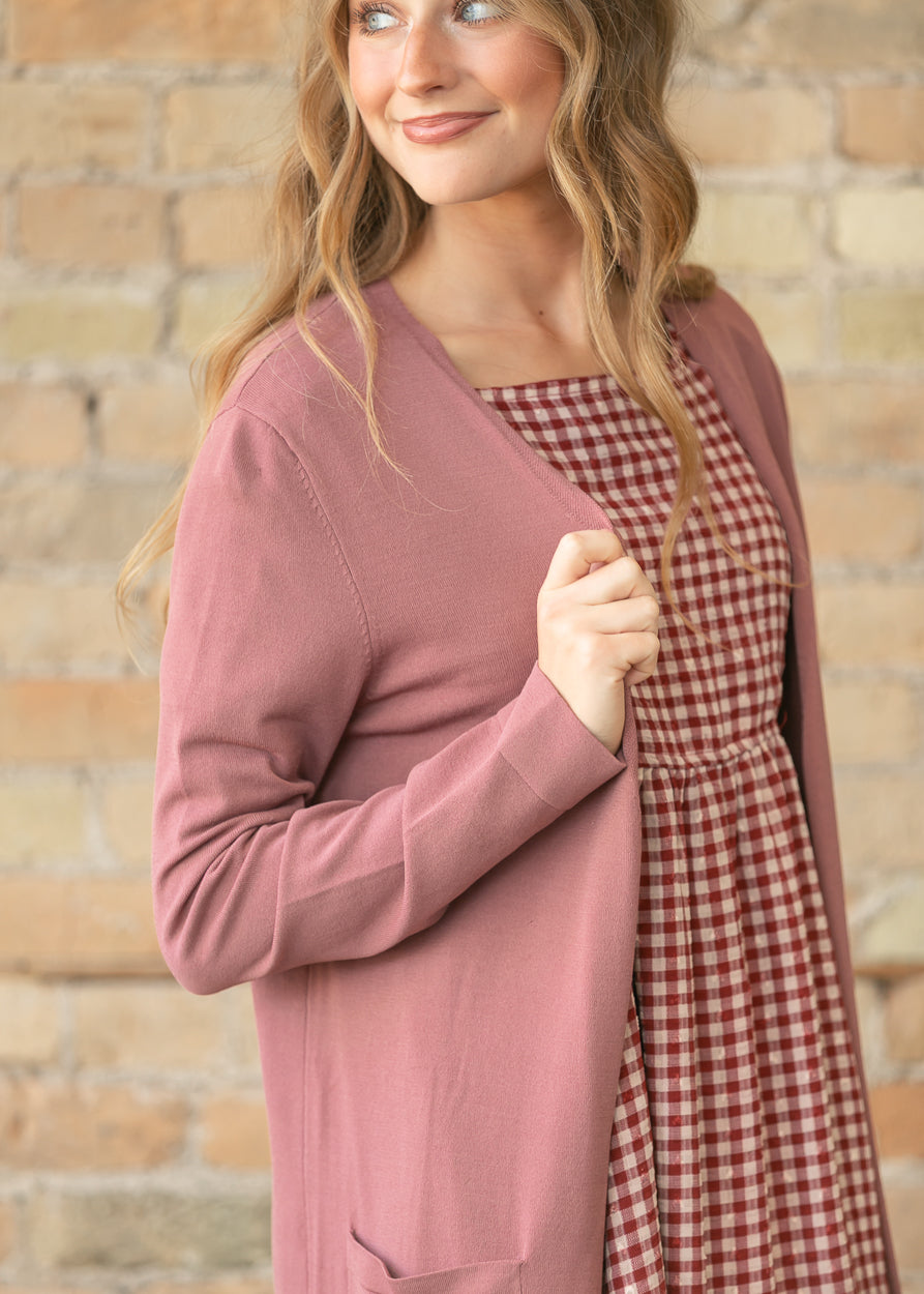 Cally Mauve Open Front Cardigan