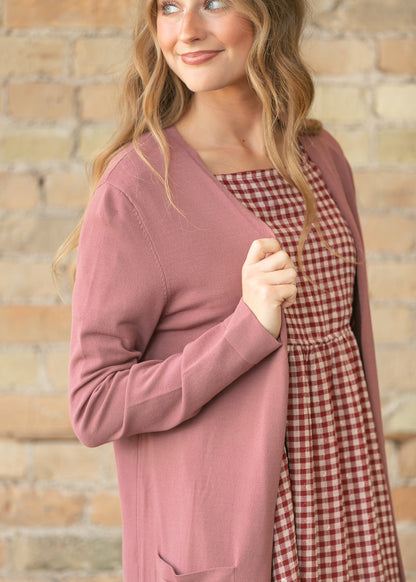 Cally Mauve Open Front Cardigan
