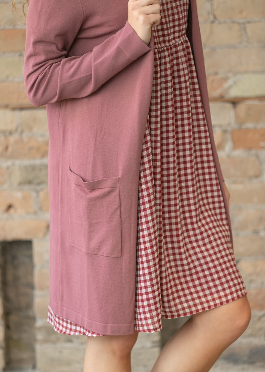 Cally Mauve Open Front Cardigan